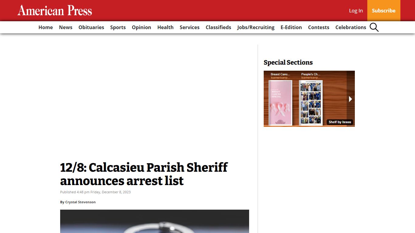 12/8: Calcasieu Parish Sheriff announces arrest list